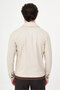 Straight Slim Fit Shirt with Collar and Hidden Button Men's Coat Beige - 39667.26Y - 5