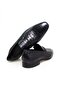 Dark Blue Color Laceless Genuine Leather Men's Shoes - 2