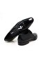 Black Color Lace-Up Genuine Leather Men's Shoes - 2