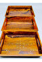 Wooden Tray Set with Full Brass Interior – Handmade Serving Tray Set - 3