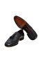 Black Color Laceless Genuine Leather Leather Sole Men's Shoes - 3