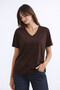 V-Neck Brown Women's Blouse 26Y0021K1 - 2