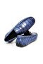 Dark Blue Color Laceless Genuine Leather Men's Shoes - 2