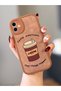 Iphone 11 coffee patterned leather textured taba color case - 4