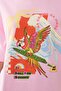 Women's Oversize T-Shirt Costa Parrot Printed Pink – Crew Neck, Comfortable Fit, 100% Cotton - 4