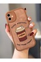 Iphone 11 coffee patterned leather textured taba color case