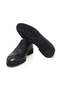 Black Color Lace-Up Genuine Leather Men's Shoes - 3