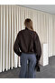 Bitter Brown Stand Collar Polka Dot Gabardine Jacket - 0967 - 6