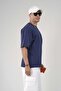 Men's Oversize Fit T-Shirt with Mesh Back and Print Detail - 5