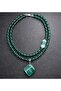 Two-Row Green Agate Necklace for Evil Eye Protection, Abundance, and Peace Energy - 3