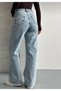 Women's High Waist Palazzo Snow Wash Jeans Baggy Pants Denim - 3