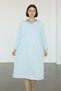 Long Sleeve 100% Cotton Combed Throw Plus Size Mother's Nightgown, Hospital, Pregnant and Maternity Nightgown