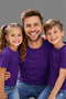 Father Daughter and Son Combination Oversize T-Shirt Twin T-Shirt Plain..Printed (Single Price)