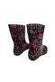, Women's Pink-Black Patterned 23 cm Long Garden Rain Boots - 4