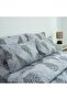 Double Gray Feather Pattern Multi-Purpose Bedspread & Pique Set with 4 Pillowcases and Elastic Sheets - 3