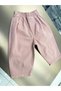 Girl's Cotton Pink Elastic Waist Wide Leg Pants - 2
