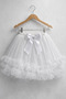 Girl's Tutu Skirt White Layered Tulle with Bow Detail