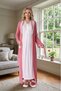 New Season Lace Detailed Summer Special Design 100% Cotton Full Length Maternity Maternity Dressing Gown Nightgown Set - 7