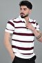 Double Color Striped Lapel Collar T-Shirt Gp 1042_30494