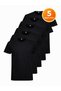 Men's Black T-Shirt 5-Pack Basic Cotton Crew Neck Short Sleeve T-Shirt