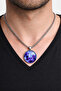Unisex Metal Purple Galaxy Patterned Round Keychain for Women and Men - 2