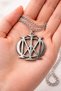 Unisex Metal Necklace Silver Color Symbol Design 60 cm Chain for Women Men - 3