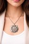 Unisex Metal Necklace Silver Color Symbol Design 60 cm Chain for Women Men