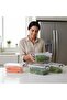 Set of 4 10 Liter (10X4) Horizontal Food Storage Containers with Plastic Locking Lids Kitchen Interior-Exterior Organizer - 2