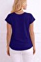 Women's V-Neck Short Sleeve Woven Viscose Fabric Blouse - 3