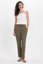 Women's Regular Fit Classic Cut Cotton Lace-Up Waist Patterned Double Pocket Khaki Trousers - 2