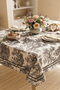 Soft Textured Printed French Peasant Pattern Rectangular Kitchen Living Room Garden Balcony Tablecloth