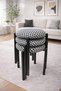 Kabera Black Metal Erasable Fabric Stool (3 Pieces)