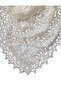 Knitted Spider Web Patterned Triangular Tassel Shoulder Shawl - 4