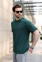 Nefti Green Regular Fit Men's T-Shirt with Stitching Detail E7183 - 5