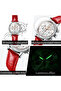 Women’s Elegant Crystal Chronograph Watch with Red Leather Strap - 2