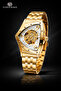 Gold Skeleton Automatic Watch – Luxury Triangle Design - 4