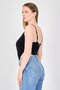 Women Square Neck Sleeveless Embellished Tank Top, Black - 2