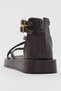 Lony Women's Sandals with Front Cross Detail and Ankle Buckle - Brown - 4
