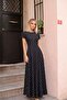 Polka Dot Elegance! Women's Maxi Length Crepe Dress