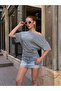 Women's Boat Neck Asymmetrical Blouse with Stripe Detail - 3