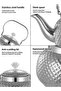 1.2L Teapot, stainless steel teapot, silver color, with a stainless steel tea drain - 8