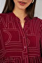 Women's Patterned Long Hijab Dress 2585 - B. Burgundy - 5