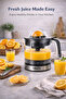 Electric Citrus Juicer 750ml Auto Press Juice Extractor Easy Clean Glass Jug
