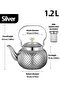 1.2L Teapot, stainless steel teapot, silver color, with a stainless steel tea drain - 3