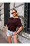 Women's Boat Neck Asymmetrical Blouse with Stripe Detail - 5