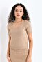 10168 Premium Yarn Blouse Long Slit Skirt Camisole Bottom Top Knitwear Set - 2
