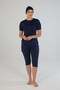 Semi-Closed Short-Sleeved Zippered Skirted Tights Swimsuit - 2