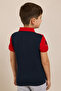 Color Block Polo T-Shirt with Short Sleeves - 6