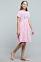 Printed Fit & Flare Dress with Short Sleeves - 5