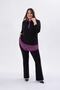 Women's Plus Size Collar Chain Detailed Blouse Black-Purple - 7